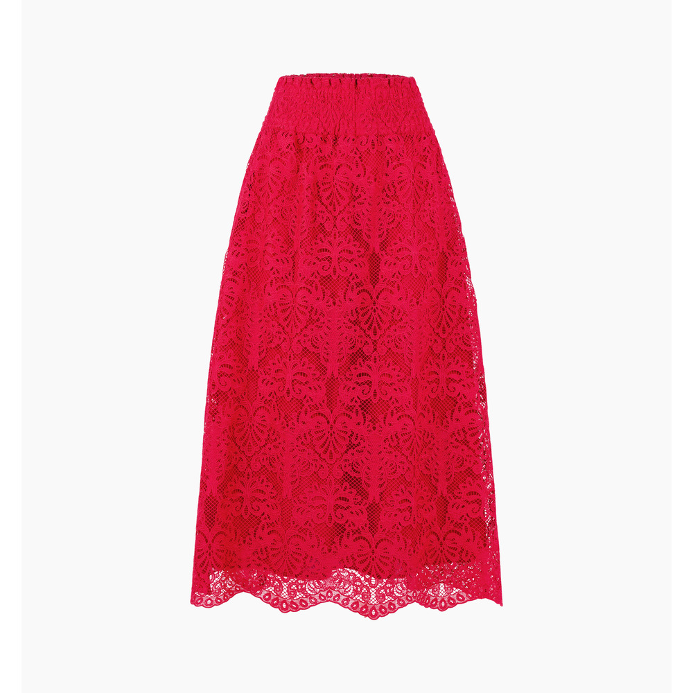Hill House Fuchsia Lace Midi Skirt